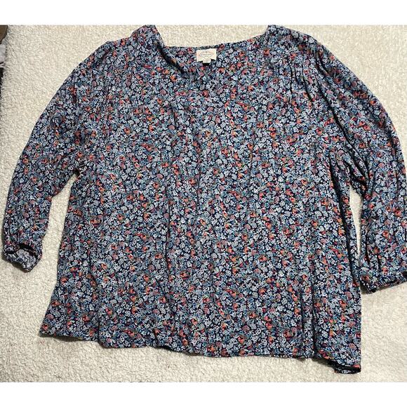St. John's Bay Women's Size 2x Boat Neck Floral Pullover Top Multicolor - Picture 1 of 7